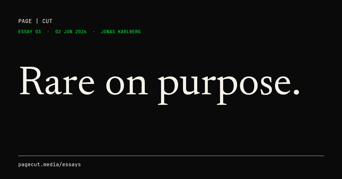 Rare on purpose.
