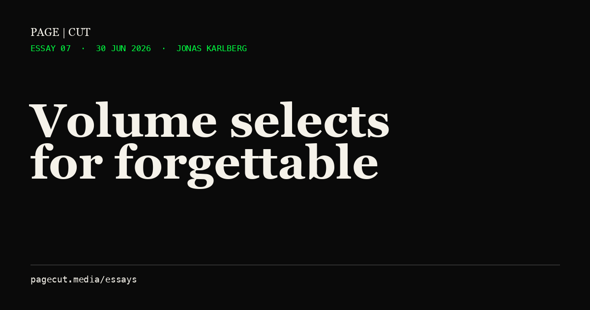 Volume selects for forgettable