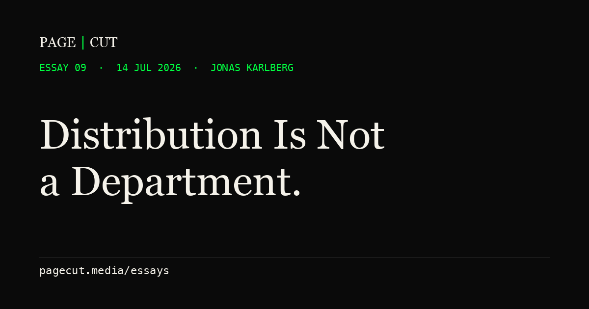 Distribution Is Not a Department