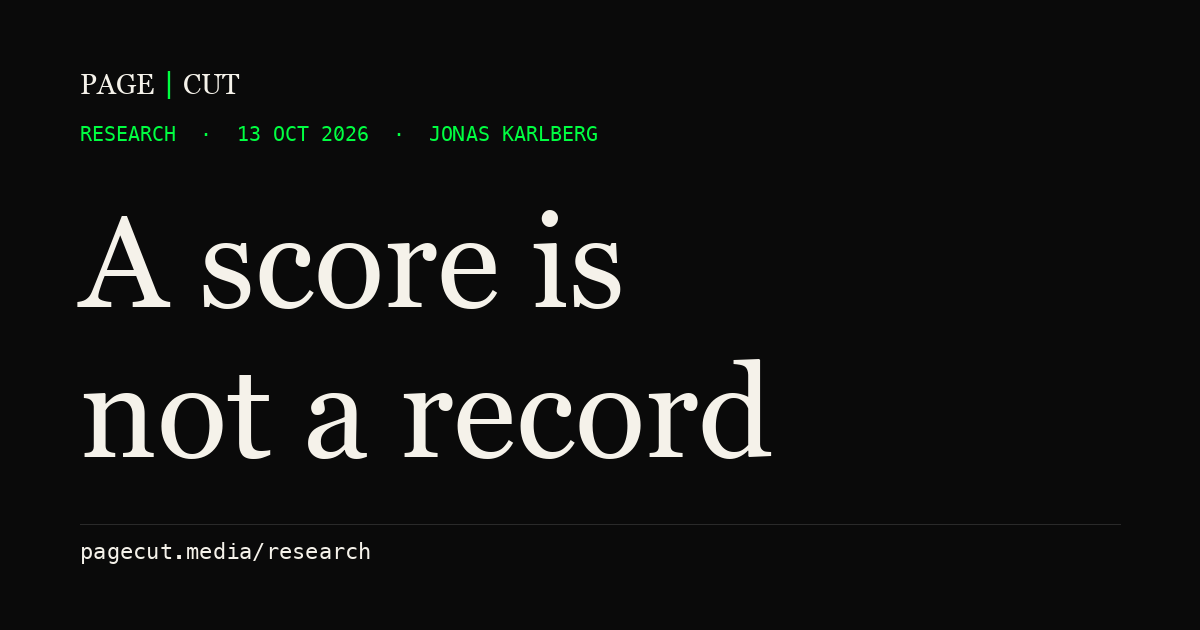 A score is not a record